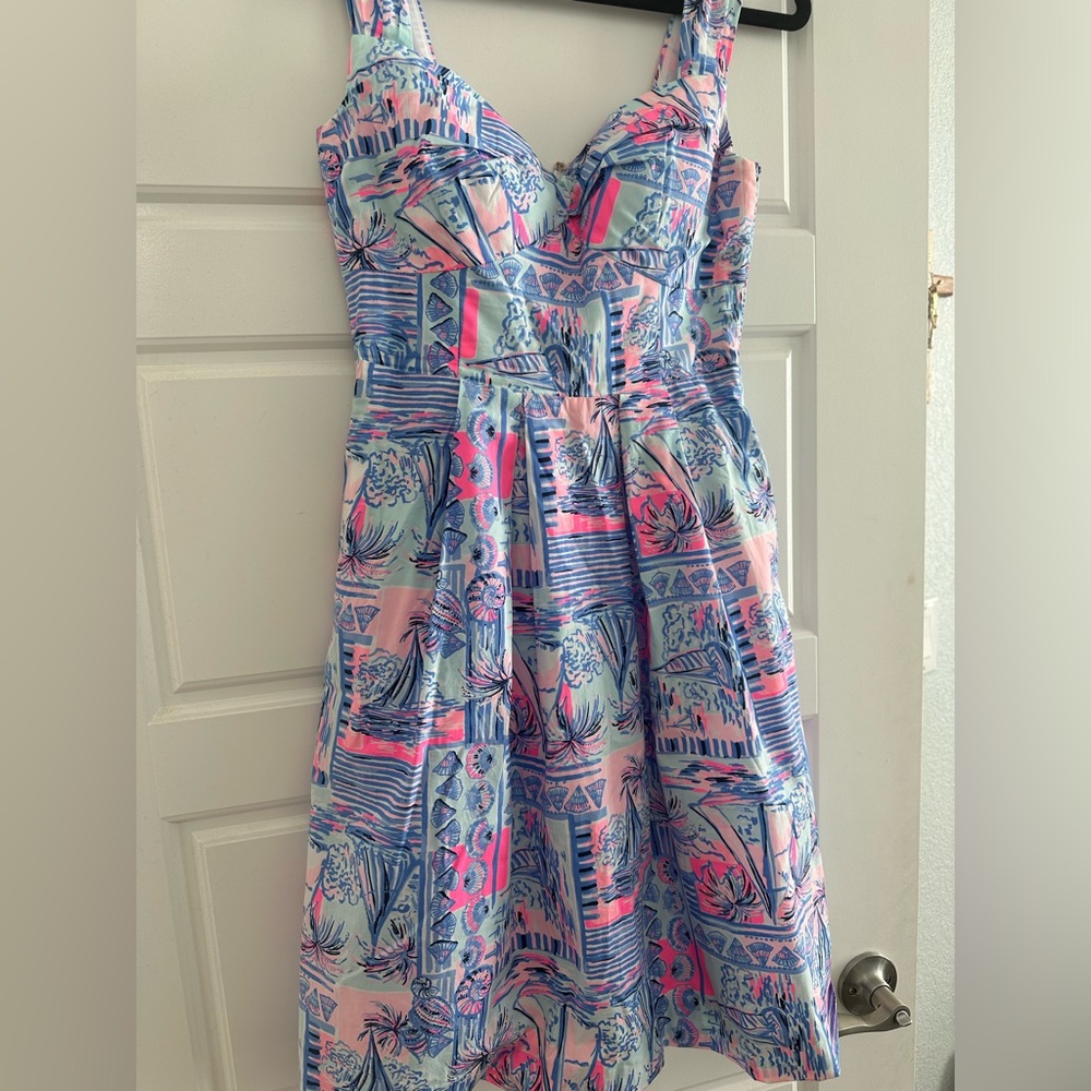 NWOT Lilly Pulitzer Cyndi Nautical Fit & Flare Dress, Size 00